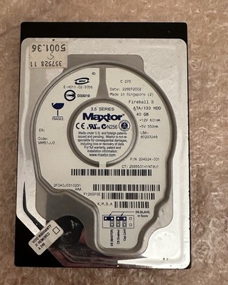Maxtor Fireball 3 40GB IDE/ATA Festplatte Retro-Vintage (Getestet / Geprüft)