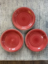 Set Of 3 Philippe Richard Cranberry Red Dinner Plates 10 5/8”