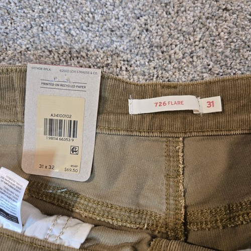 Levi's Größe 31 x 32 ~ hellbraune 726 ausgestellte Cordjeans für Damen neu - Bild 3 von 6