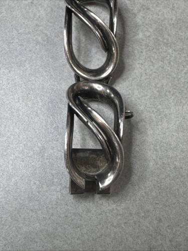 925 Sterling Silver Modernist Germany Made Vintage Bracelet H81 - Picture 2 of 15