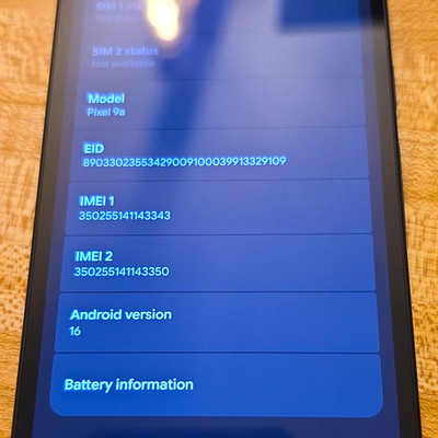 Google Pixel 9a 128GB Black Android 16 13MP Slate Smartphone Open Box