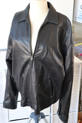 Vintage Unisex Luis Alvear schwarze Lammleder Lederjacke Größe M Klavierlack - Bild 1 von 2