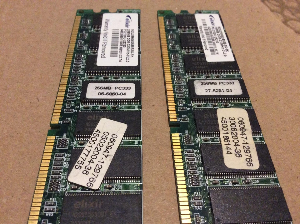 2 Elixir 256MB DDR1 RAM PC2100U 266 MHz CL2.5 M2U25664DS88B3G-6K Memory Modules - Image 3 of 4