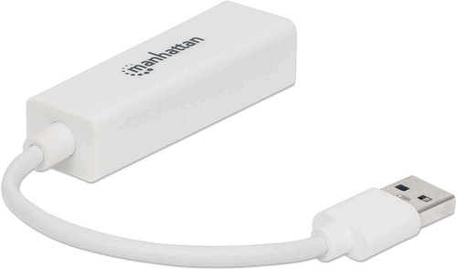 Manhattan USB-A Gigabit Network Adapter, White, 10/100/1000 Mbps Network, USB 3. - 第 3/8 張圖片