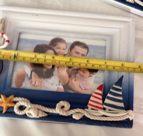 2 Pack Oceanic Beach Frame - Wooden Seashell Photo Frame with Beach Ornaments - Picture 4 of 5