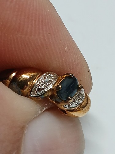 1 Ross Simons Sapphire & Diamond Accented Gemstone Sterling Vermeil Hoop Earring - Picture 5 of 6