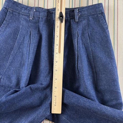 Vintage Levis Pants Womens 8 Blue Pleated Denim Trousers High Waist Made USA 80s - Picture 7 of 14