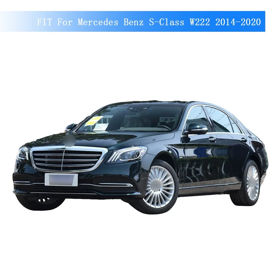 Glossy Black Chrome Delete Window Trims For Mercedes Benz S-Class W222 2014-2020 Foto 3 de 4