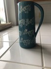 Temptations Ovenware Floral Lace 28 oz Pitcher Blue White 8-1/4"