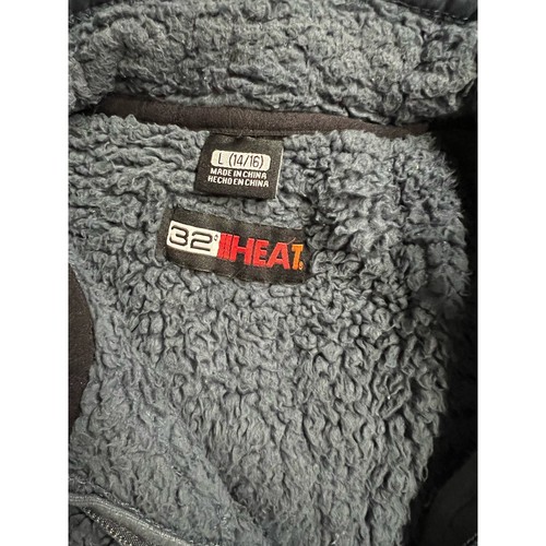 32 heat  boys kids osito jacket full zipper Sz L 14 16 blue gray - Picture 9 of 11