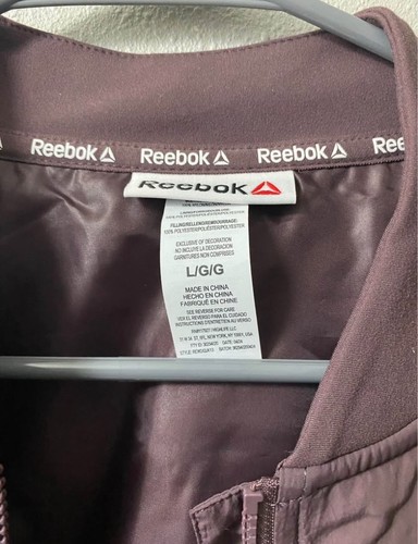 NWT: Rebook Bomber Jacket Purple Raisin Size L - Picture 3 of 4