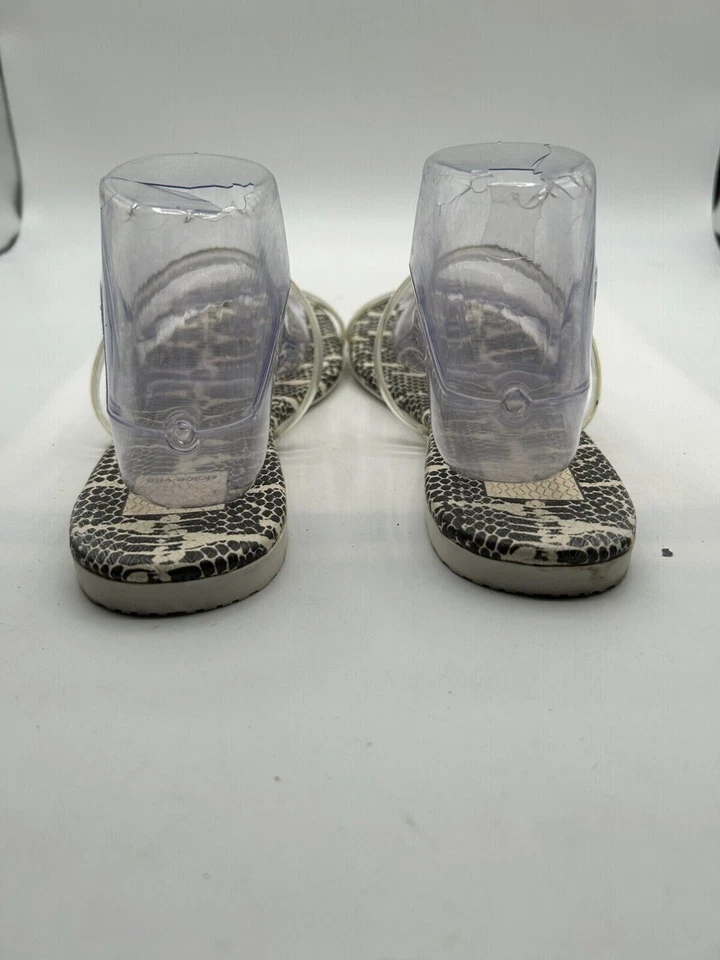 Dolce Vita Slide Sandal Women's Sz 10 Snakeskin Slip-On Clear Straps Open Toe - Image 4 of 4