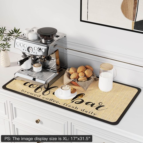 Coffee Mat Coffee Bar Spillproof Mat Dish Drying Mat Hide Stain Absorbent Waterp - Picture 6 of 8