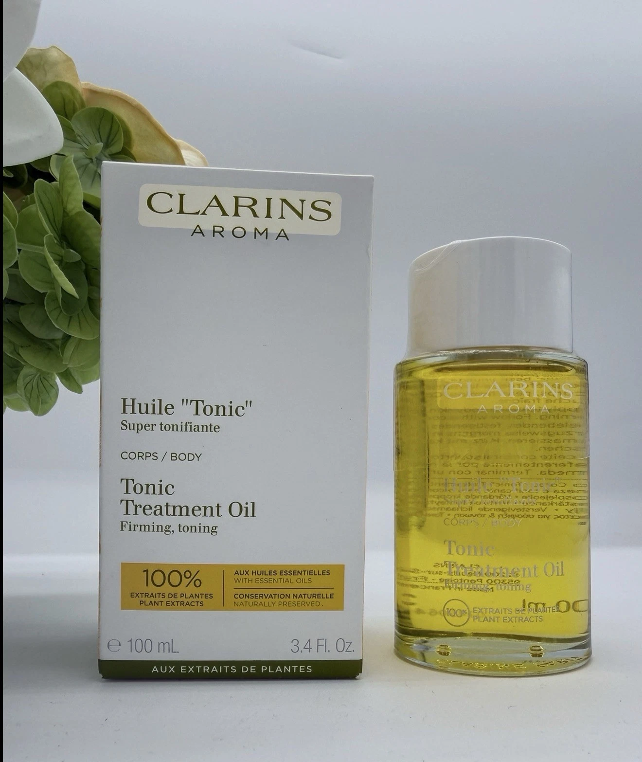 Clarins Huile Tonic Non-Greasy Formula Firming Body Treatment Oil Tonic 3.4 oz