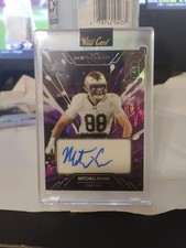 2024 Mitchell Evans Rookie Auto 4/5 Wild Card Mettalix Purple & White Wild paint