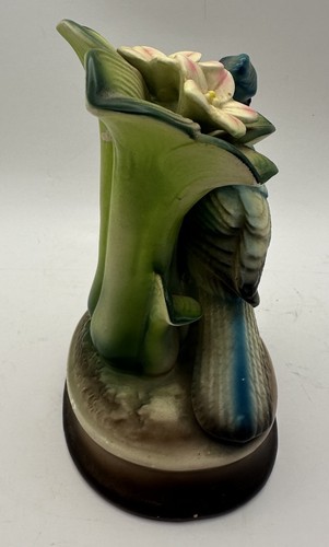 Vintage 1972 Porcelain/Ceramic Blue Jay Figurine With Pink And Green Floral - Picture 6 of 10