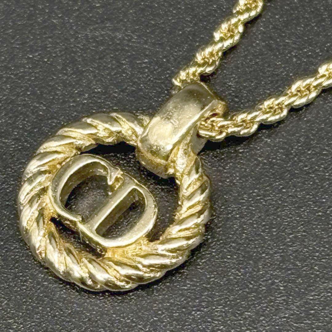 Dior CD Logo Gold Circle Necklace Pre-Owned Jewelry From Japan