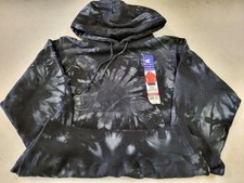 Champion Men's Hooded Sweatshirt Premium Weight Small Black/Silver