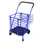New Listingsteel shopping cart in blue with accessory basket