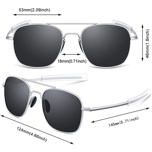 Mens Women Aviator Sunglasses for Classic Military Pilot Navigator Army Polar... - Picture 2 of 7