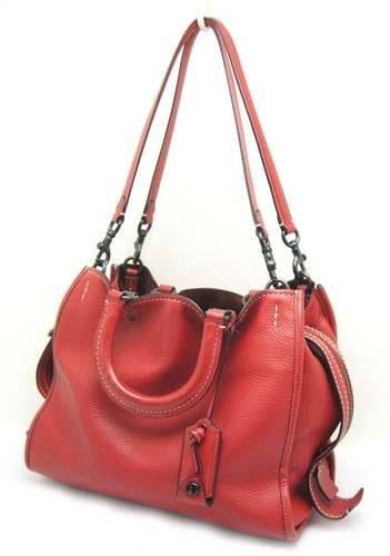 Coach 20315 2Way Bag Red Leather Hand bag Shoulder Bag Women From Japan Vintage - Picture 4 of 12
