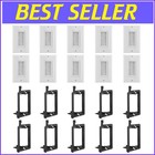 Low Voltage Cable Management Plate - 10 Brushed Wall Plates & Mounting Brackets