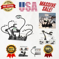 Magnetic Helping Hands Soldering Aid with 3X LED Lamp & 360° Gun Holder