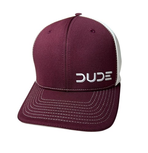 Richardson Flex Fit Hat No 172 Sz SM-MD Maroon White DUDE Customization - Picture 1 of 10