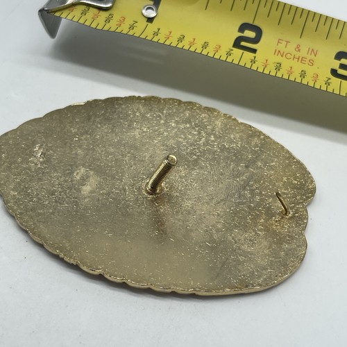 Gold Tone Completely Blank Obsolete Police Badge Eagle On Top Screw Back - Picture 4 of 5