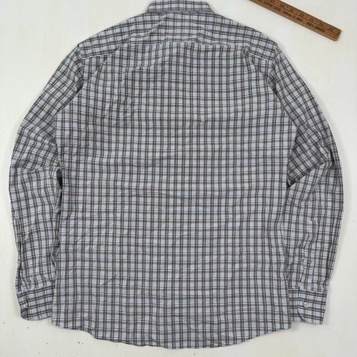 Camisa Ermenegildo Zegna Cuello Extendido Hombres Mediana Azul Marrón Vestido de Algodón a Cuadros - Imagen 10 de 12