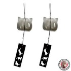 NEW koundeneko Glass Wind Chimes Set of 2 Cute Cat Wind Chimes Relaxing Sounds