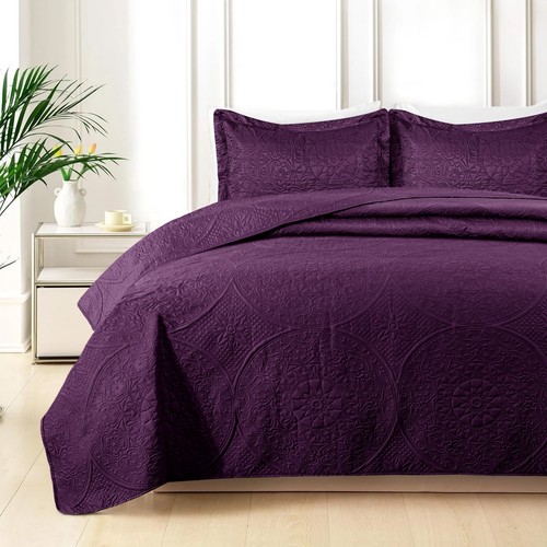 3PCS Oversized Bedspread Set Coverlet Set Lightweight Quilt Set Comforter Set - Picture 138 of 172