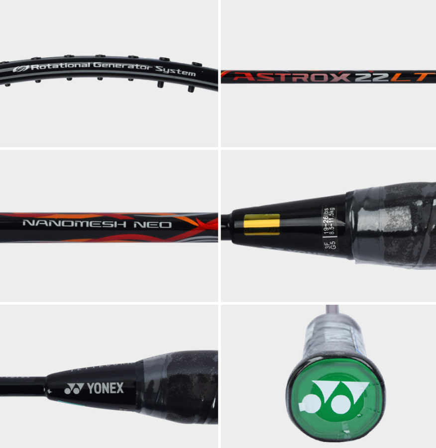 Yonex ASTROX 22LT Badminton Racket Racquet 3F(Ave.63g) G5 Black