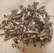 Lot of 40 Girls Hair Clips Metal Snap No Slip for crafting 1 and 1/2 inches