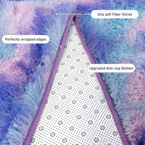 Fluffy Area Rug for Living Room, Soft Shaggy Carpet, Kids Room Dorm Decor, - Picture 40 of 84