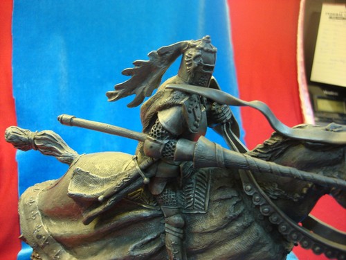 PATH TO GLORY - FRANKLIN MINT 1985 - PEWTER FIGURINE ON BASE - KNIGHT WITH LANCE - Picture 4 of 13