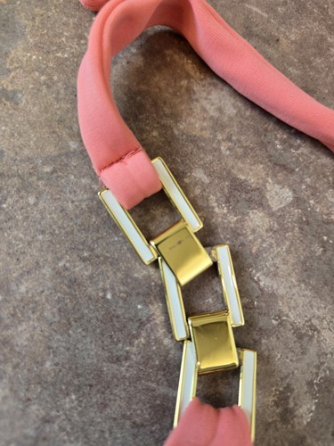 Traje de baño vintage Y2K Victoria's Secret bikini XS extra pequeño cadena de oro rosa - Imagen 3 de 6