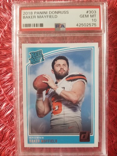 2018 BAKER MAYFIELD PANINI DONRUSS RATED ROOKIE PSA 10 - Photo 3 sur 6