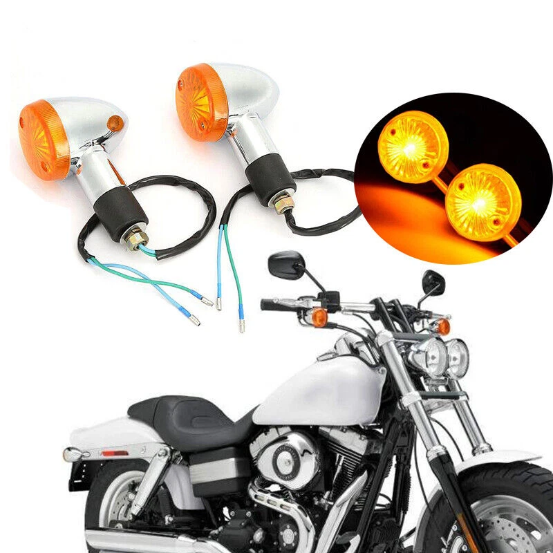 2 señales de giro ámbar para motocicleta Kawasaki VN Vulcan 500 800 88 900 Classic Foto 2 de 4