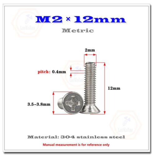 M1 M1.2 M1.4 M1.6 M1.7 M2.5 M3 M4 Edelstahl Kreuzschlitz versenkter Kopf kleine Schrauben - Bild 37 von 96