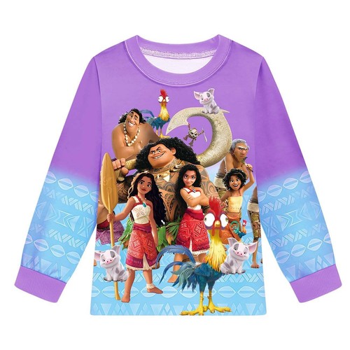Kids Moana 2 Maui Long Sleeve T-shirt Pants Suits Casual Pyjamas PJ'S Outfits UK - Picture 12 of 30