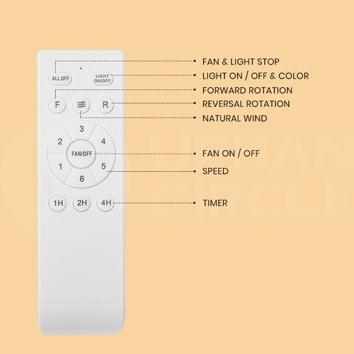Krear 52" Ceiling Fan With Light Wooden Blade Fans DC Motor Remote Control Black - Picture 8 of 11