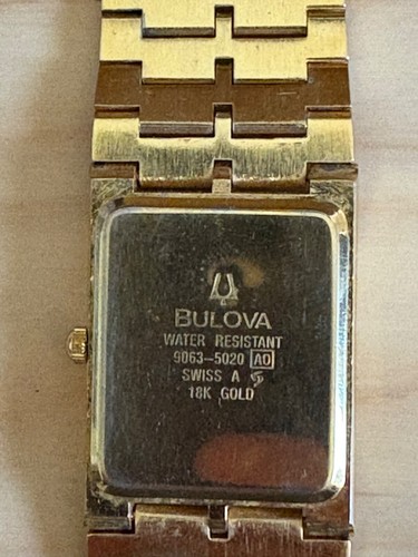 Vintage - Bulova- Wrist Watch -18k Gold -9063-5020 - Swiss AO - Picture 5 of 8