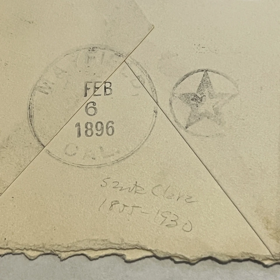 FANCY CANCEL STAR CIRCLE  1896 MAYFIELD CALIFORNIA (PRESENT DAY PALO ALTO) COVER - Image 3 of 3
