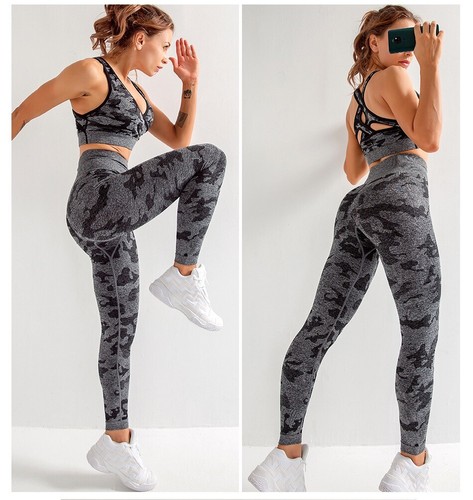 Women's 3 Piece Workout Set Yoga Fitness Clothes Exercise Sportswear Gym Clothes - Picture 15 of 50