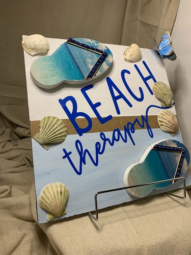Beach Therapy costal sign 11in x 11in - Picture 3 of 3