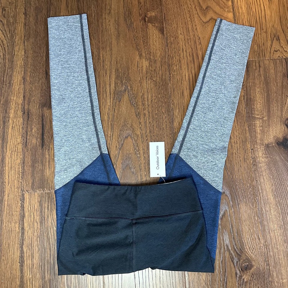 Outdoor Voices NWT 7/8 Springs Blue Gray Athletic Leggings Women's Size