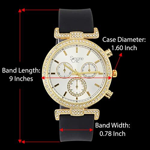 Big Face Damen mit Schmuck versehenes Gummiband bunte Uhr - ST10385 - Bild 24 von 54