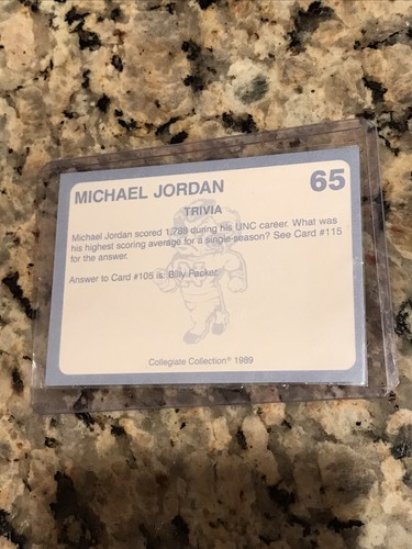 Tarjeta de Michael Jordan Collegiate Coca Cola 1989 # 65 - Imagen 2 de 2
