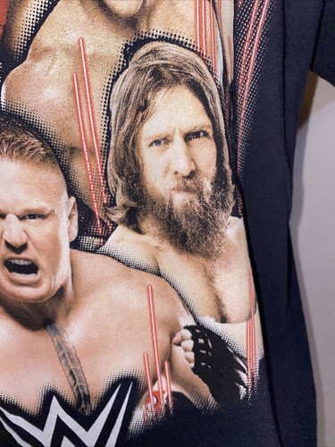 WWE John Cena Randy Orton Brock Lesner Roman Reigns T-Shirt XL Black Wrestler - Picture 7 of 14